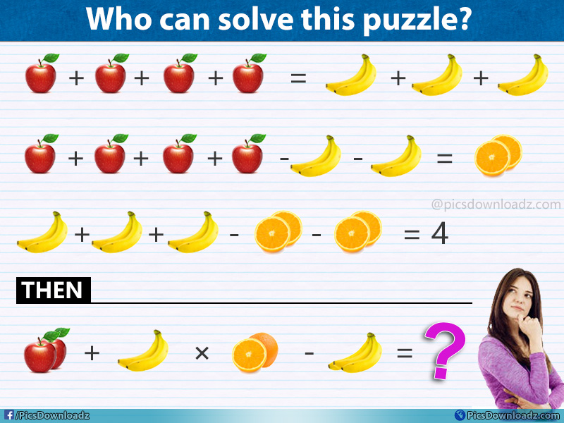 Apple + Banana X Orange + Banana = ?? – Viral Fruits Math Puzzle – Picshood